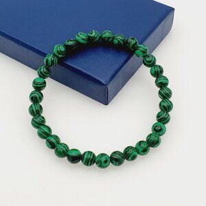 Elegant Malachite-Style Beaded Bracelet – Bold & Sophisticated Charm, AZFA1056